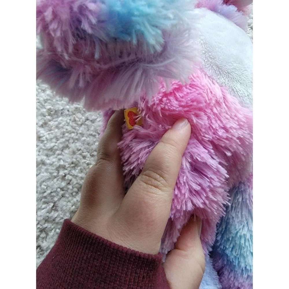 Build A Bear Furever Endless Hearts Tie-Dye Pink Blue Purple Plush Heart On Foot